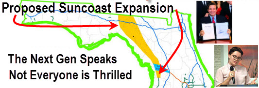 Proposed Suncoast Expansion: the next gen speaks. Not everyone is thrilled.