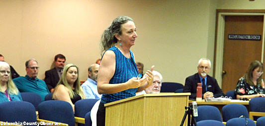 Merrillee Malwitz-Jipson at the September 18 SRWMD Budget Public Hearing