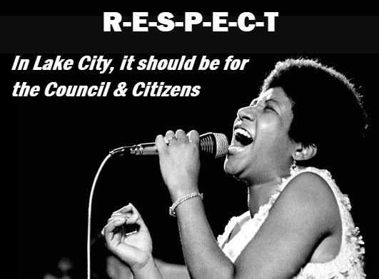 Areatha Franklin with headline: Lake City Council should be respected, so should the citizens