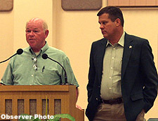 Formercall center director, Doug Brown and the Sheriff