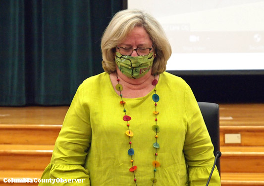 Lake City Councilwoman Melinda Moses at her last official council meeting.