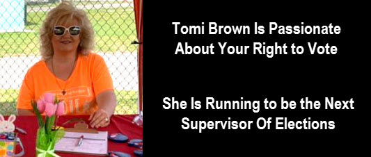 Tomi Brown registering voters