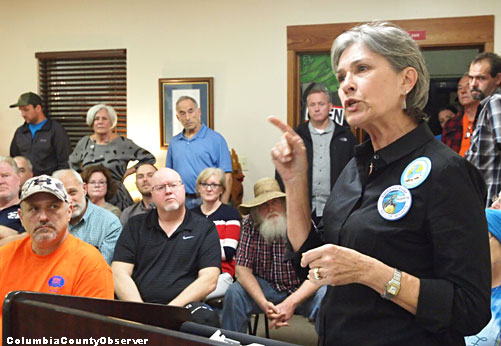 Kristin Ruben of Save Our Sante Fe River addresses the Ft. White Town Council