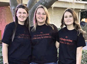 Amy Overstreet (center) with daughters Shayna (left) and Shelby (right)