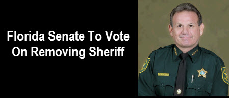 Scott Israel with text: Florida Senate To Vote On Removing Sheriff