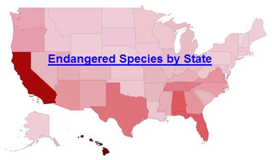Link to interactive map by state of endangered species