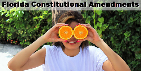 girl with orange binoculars: text is floirda minimum wage constitutional amendment poised to pass