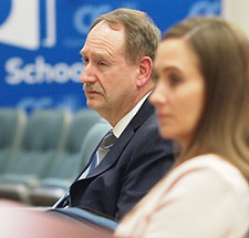 City Manager Joe Helfenberger listens to the Olustee discussion