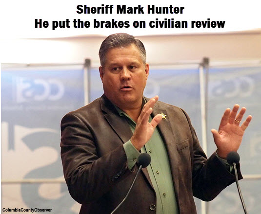 Sheriff Mark Hunter with caption: Sheriff Mark Hunter. He put the brakes on civilian review
