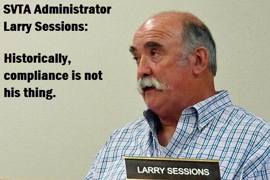 Larry Sessions, Suwannee Valley Transit Administrator with caption: Compliance Issues Continue to Plague the Suwannee Valley Transit Authority