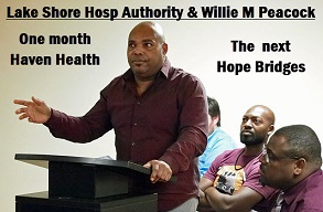 Willie Peacock presents to the Lake Shore Hospital Authority in March 2022
