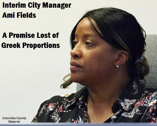 Ami Fields photo with caption: Interim City Manager, a promise lost of Greek proportions