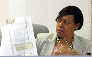 LCPD Chief Argatha Gilmore holds step plan.