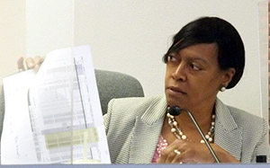 LCPD Chief Argatha Gilmore holds step plan.