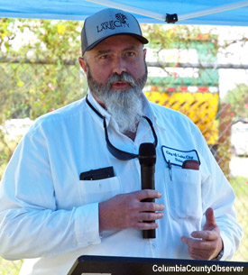 Paul Dyal at a more relaxed time at the groundbreaking of the Wastewater Treatment Project in October 2021.