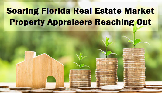 Photo: home with gold coins. Caption: Soaring Florida Real Estate Market, Property Appraisers Reaching Out