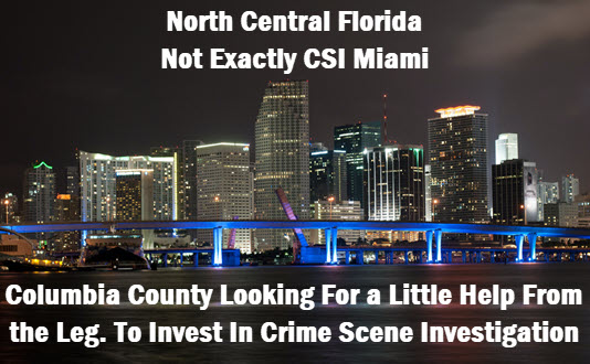 Miami Sky Line with headline: North Central Florida, Not Exactly CSI Miami