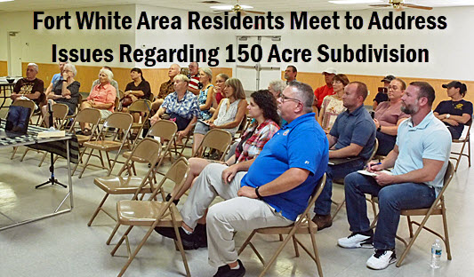 Citizens gather at the Fort White Community Center