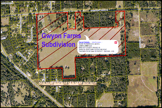 GIS map of Gwynn Farms Subdivision