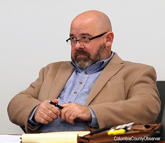 Town Attorney Lindsey Lander listens to the County.