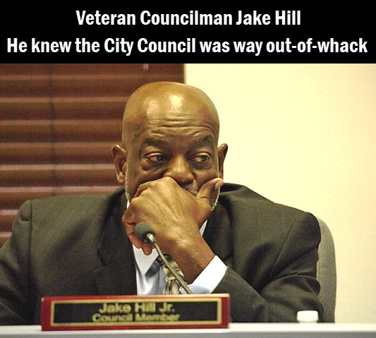 Veteran Councilman Jake Hill during a quiet moment at the September 5 Council meeting