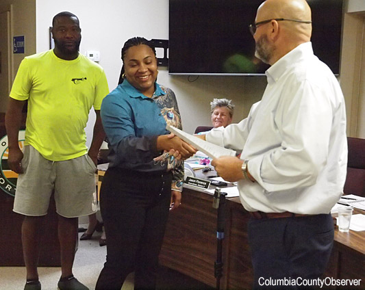 Monica Merricks takes the oath for Town Counil woman