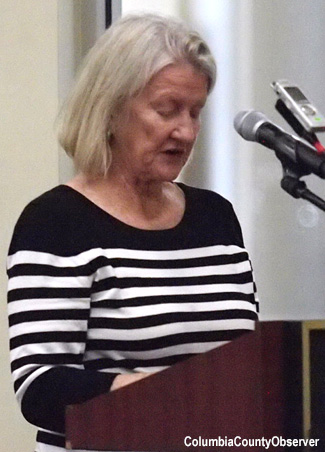 Barbara Lemley addresses the Legislative Delegation