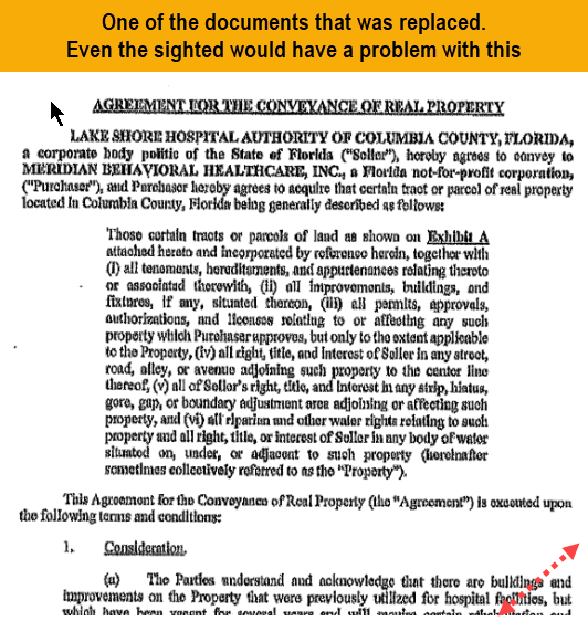 An example of the low quality documents posted to the Authority website