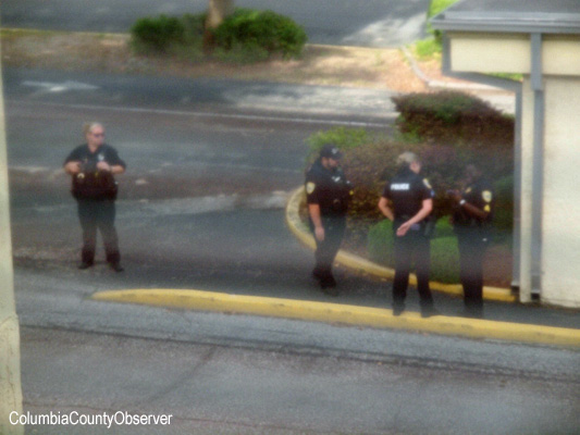 LCPD outside the Chamber -- in the street