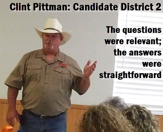 Phot: Clint Pittman with headline: Clint Pittman Candidate District 2