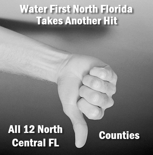 Thumb down with headline:  water first North Florida takes another hit